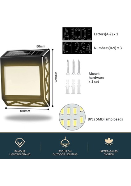 Lx-Solar Sokak Tabelası Dijital Ev Açık-Siyah (Sıcak Işık) (Yurt Dışından)