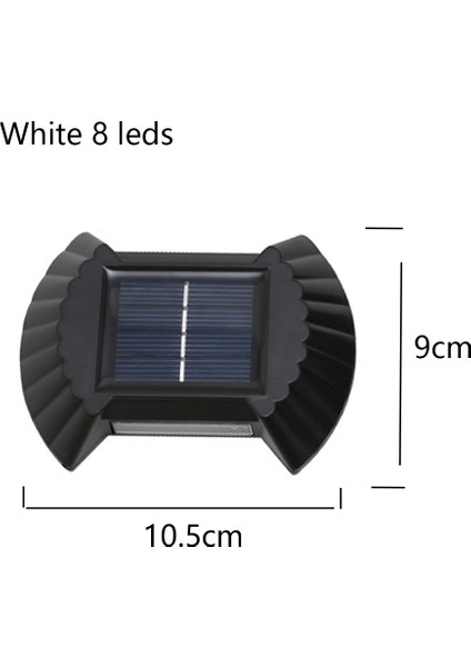 4 Adet Güneş Enerjili Duvar Lambası-Beyaz Işık-8led (Yurt Dışından)