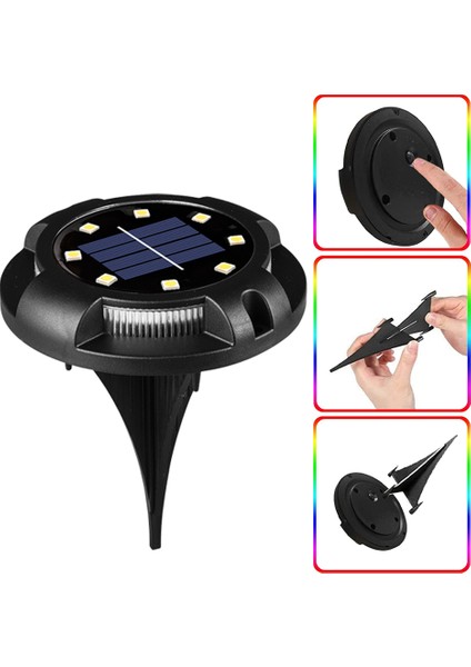 4pcs Solar Yeraltı Işığı-8led Beyaz Işık (Yan Renkli Işık) (Yurt Dışından) fiyatları