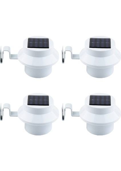 4pcs Solar Oluk Işığı-Oluk Işığı Beyaz Kabuk/sıcak Beyaz Işık (Yurt Dışından)
