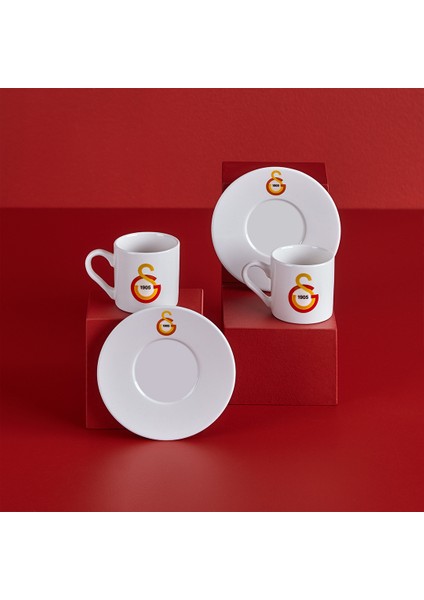 Şampiyon Galatasaray Lisanslı Arma Logo 2'li Kahve Fincan Takımı