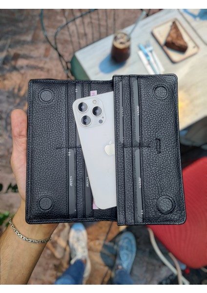 902 Deri El Geçmeli Kordonlu Kişiye Özel Telefon Hazneli Erkek Kadın Cüzdan El Çantası