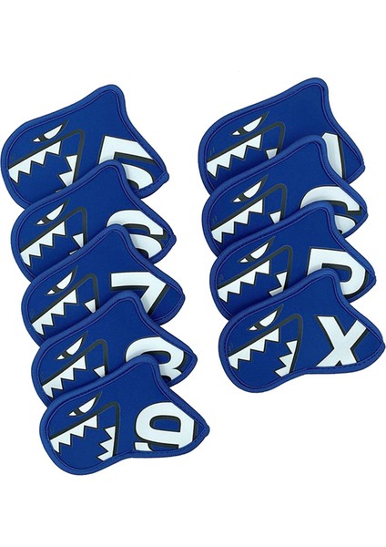 9x Golf Demir Kapak Seti Çoğu Ütüye Uygun Kafa Koruyucu Golf Kulübü Mavi (Yurt Dışından)
