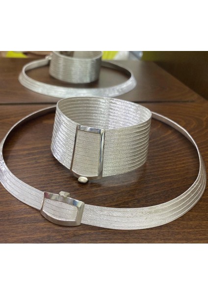 Kadın Gümüş Trabzon Hasır 13 Sıra Bileklik 5 Sıra Gerdanlık fiyatları