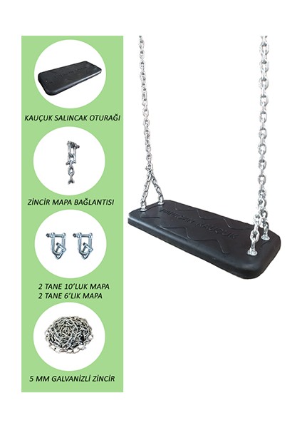 Zincirli Kauçuk Salıncak Oturağı Çocuk Ve Yetişkinler Için Salıncak Oturağı Park Salıncak Oturakları