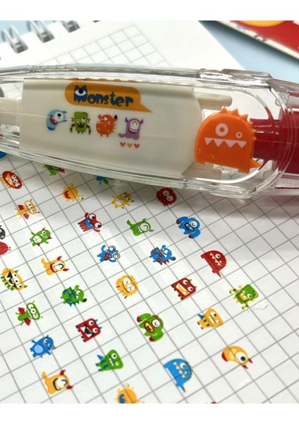 Sevimli Canavarlar Desenli Süsleme Bandı/Tipeks/Tipex/Şerit Daksil/Düzeltme Bandı/Şerit Düzeltici indirimleri