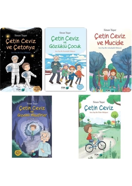 Çetin Ceviz - Çetin Ceviz ve Mucide - Çetin Ceviz ve Gözlüklü Çocuk - Çetin Ceviz ve Çetonya - Çetin Ceviz ve Gizemli Misafirler 5 Kitap - Sinan Yaşar