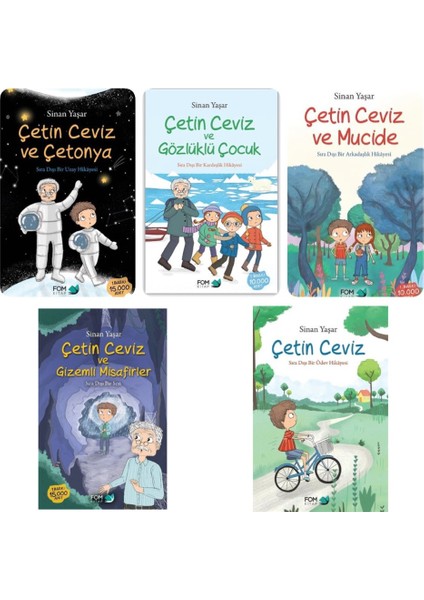 Çetin Ceviz - Çetin Ceviz ve Mucide - Çetin Ceviz ve Gözlüklü Çocuk - Çetin Ceviz ve Çetonya - Çetin Ceviz ve Gizemli Misafirler 5 Kitap - Sinan Yaşar
