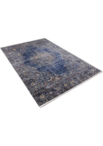 Solnecnogorsk Mavi Eskitme Polyester Dijital Baskı Halı