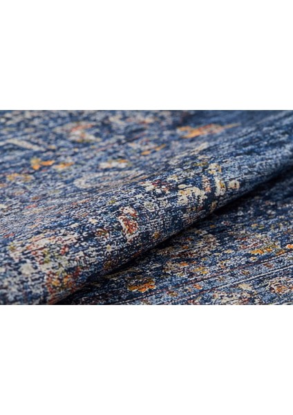 Solnecnogorsk Mavi Eskitme Polyester Dijital Baskı Halı