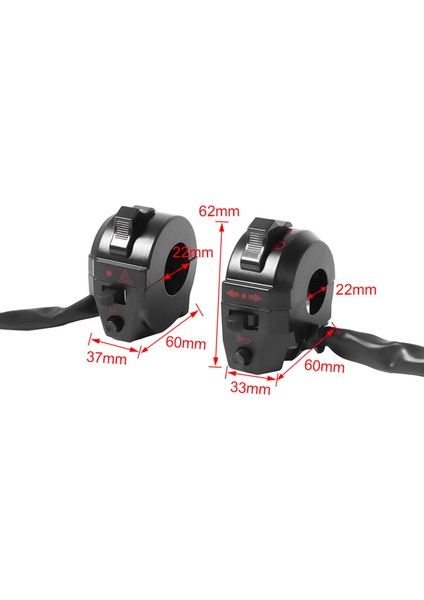 2x Yan Motosiklet I / 8 "22MM Dönüş I (Yurt Dışından) indirimleri