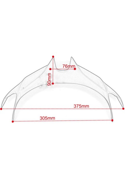 Motosiklet Kanatçık Paneli Ön Kaporta Pnö Kanatçıklar 50 18-1//mavi/yeşil - , 375X200MM Kırmızı (Yurt Dışından)