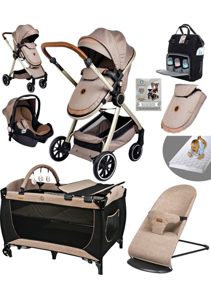 8 In 1 Yeni Doğan Set 990 Travel Sistem Bebek Arabası Lorelli Anne Yanı Beşik Oyun Parkı Yatak 370 Ana Kucağı