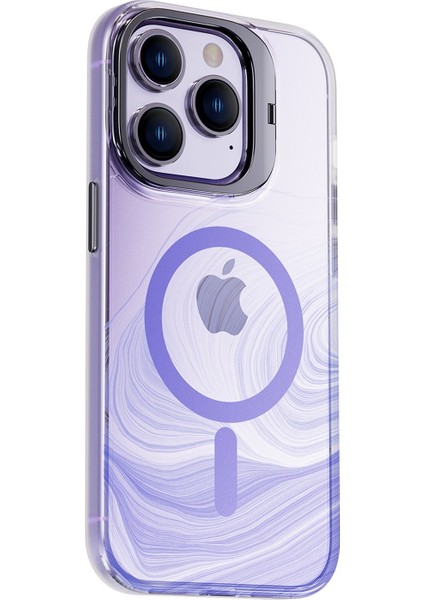 Wonderful Electronics Iphone 14 Pro Max Anti-Drop Gradyan Deseni Tpu Kılıfı Için Manyetik Telefon Kılıfı Imd Kickstand-Purple (Yurt Dışından)