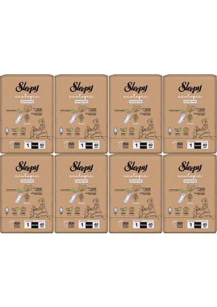 Ecologic Premium Plus Günlük Ped Normal 8 Paket (8 x 40) Ped