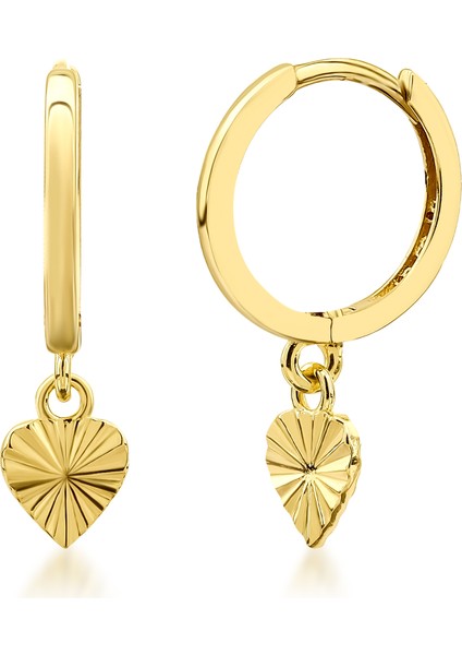 14 Ayar Altın Retro Minimal Halka Küpe KRS-K105-14GE