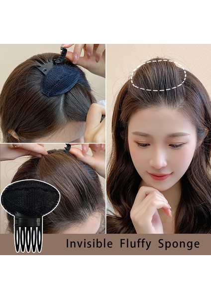 Siyah Kahverengi 4 Adet Görünmez Kabarık Sünger Saç Klip Ön Saç Hattı Hacim Tabanı Puf Yastık Saç Klipleri Bun Saç Şekillendirici Aracı Kadın Saç Aksesuarı (Yurt Dışından) modelleri