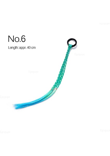 No.6 1pc Kızlar Renkli Elastik Bantlar Peruk At Kuyruğu Saç Halkası Çocuklar Şapkalar Scrunchie Kravatlar Lastik Bantlar Büküm Örgü Halat Süs (Yurt Dışından)