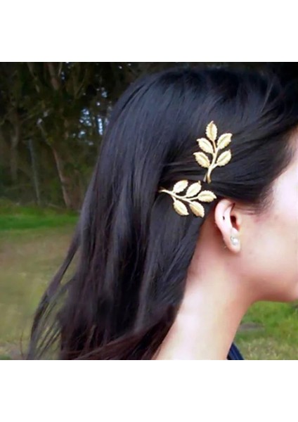 Yapraklar Retro Moda Stil Kız Firkete Narin Gümüş Altın Arı Yaprağı Firkete Yan Klip Patlama Klip Bir Kelime Klip Firkete Dekorasyon (Yurt Dışından)