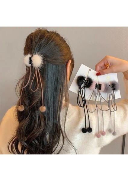 Haki Yeni Sevimli Püskül Saç Pençe Kadın Kızlar Için Saç Tokası Patlama Hairgrips Arka Kafa Üst Klip Firkete Saç Aksesuarları (Yurt Dışından) fiyatları