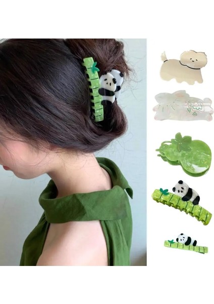 Kabak Kore Asetat Hayvan Saç Pençe Köpek Tavşan Panda Kavrama Saç Tokası Şube Geometrik Firkete (Yurt Dışından) fiyatları