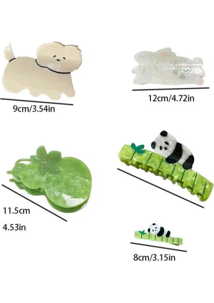 Kabak Kore Asetat Hayvan Saç Pençe Köpek Tavşan Panda Kavrama Saç Tokası Şube Geometrik Firkete (Yurt Dışından) indirimleri