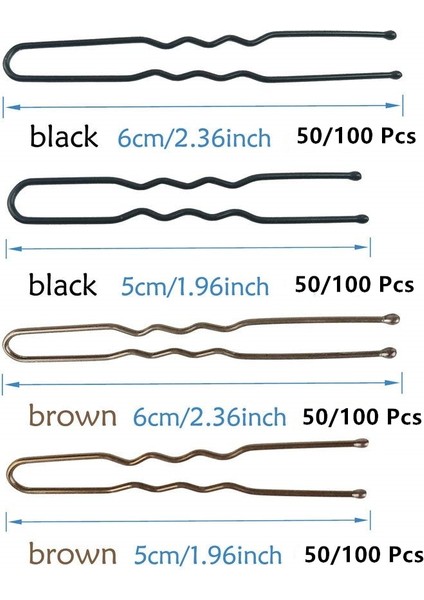 150 Adet 5 cm Mix Renk Yeni Stil Sarışın Saç Tokaları, U Şekilli Saç Tokası Altın/siyah/kahverengi/şerit Saç Tokası Kadınlar Kızlar Için Çörekler (2/2.4 Inç) (Yurt Dışından) modelleri