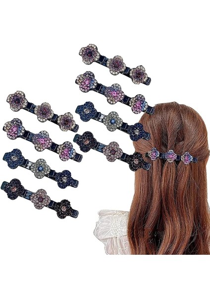 B-2pcs 2 4 Adet Köpüklü Kristal Taş Örgülü Saç Klipleri Örgülü Saç Klipleri Kadınlar Için Taklidi Yonca Saç Tokası Kore Barrette (Yurt Dışından) modelleri