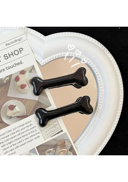 Siyah 1 Çift 1 Çift Kadın Köpek Kemik Tasarım Firkete Moda Yaratıcı Popüler Saç Klipleri Kızlar Charm Güzel Tokalarım Şekillendirici Araçları Aksesuarları (Yurt Dışından)