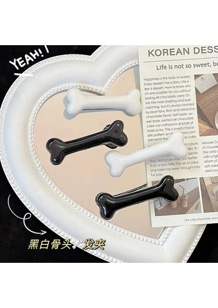 Siyah 1 Çift 1 Çift Kadın Köpek Kemik Tasarım Firkete Moda Yaratıcı Popüler Saç Klipleri Kızlar Charm Güzel Tokalarım Şekillendirici Araçları Aksesuarları (Yurt Dışından)