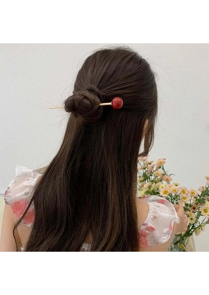 Bej Retro Metal Saç Sopa Cam Boncuk Kolye Firkete Çin Tarzı Antik Tarzı Klasik Hanfu Headdress Kadın Headdress (Yurt Dışından) modelleri
