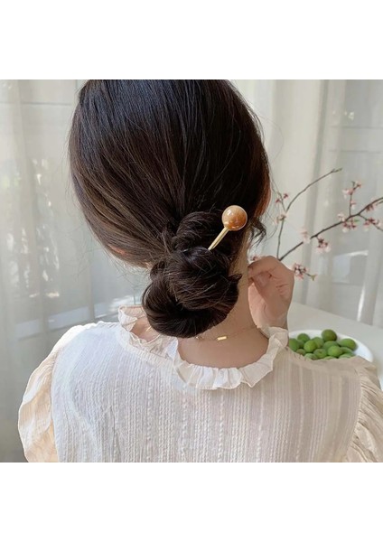 Bej Retro Metal Saç Sopa Cam Boncuk Kolye Firkete Çin Tarzı Antik Tarzı Klasik Hanfu Headdress Kadın Headdress (Yurt Dışından) fırsatları