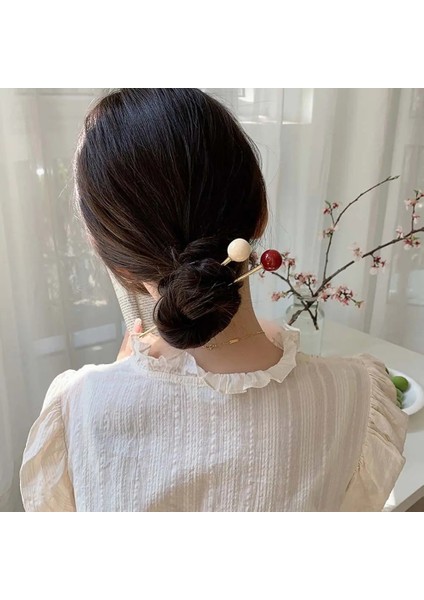 Bej Retro Metal Saç Sopa Cam Boncuk Kolye Firkete Çin Tarzı Antik Tarzı Klasik Hanfu Headdress Kadın Headdress (Yurt Dışından) indirimleri