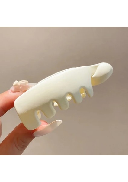 7.5 cm Beyaz Buzlu Yüksek At Kuyruğu Klipleri Küçük Boy Muz Klip Kadın Moda At Kuyruğu Tokası Saç Pençe Firkete Saç Şekillendirici Aksesuarları (Yurt Dışından)