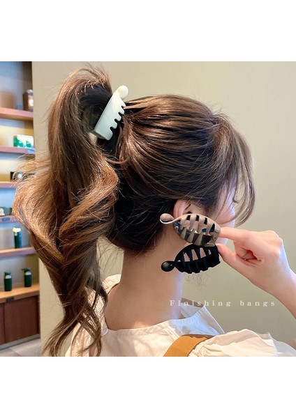 7.5 cm Beyaz Buzlu Yüksek At Kuyruğu Klipleri Küçük Boy Muz Klip Kadın Moda At Kuyruğu Tokası Saç Pençe Firkete Saç Şekillendirici Aksesuarları (Yurt Dışından) fırsatları