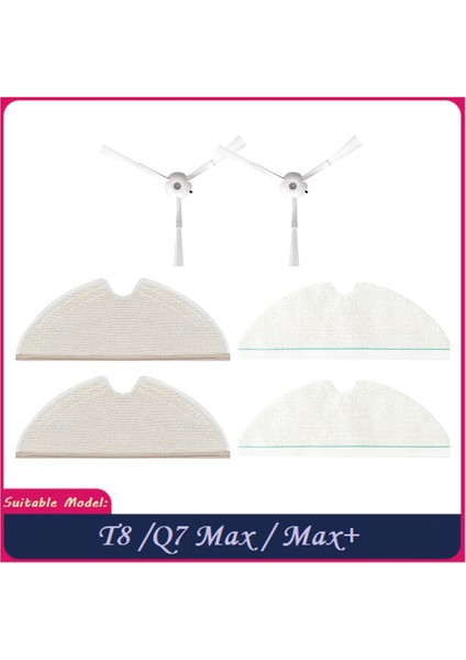 Adet Yıkanabilir Yan Fırça Paspas Bezi Için T8/max/max+Robotlu Süpürge Yedek Yedek Parça (Yurt Dışından)