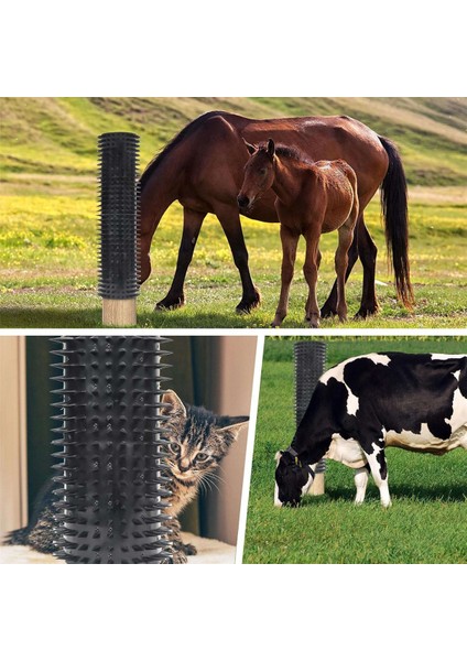 Atlar ve Sığır Masaj Fırça Seti Inek Fırçası At Tırmalama Inek Tırmalama Sütunu Sığır Direği (2 Paket) (Yurt Dışından)