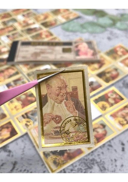 Altın Yaldızlı Vintage Retro Kahve Rüyası Defter Sticker çıkartma Bullet Journal Scrapbook modelleri