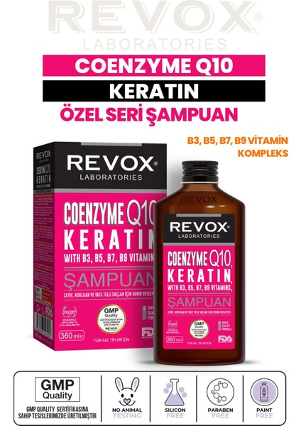 Koenzim Q10, Keratin + B Vitamin Kompleks Saç Bakım Şampuanı / 360 ml