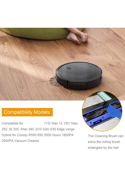 Iq RV1001AE RV101 Robotlu Süpürge Aksesuarları Için Uyumlu Yedek Ana Fırça Rulo Fırça (Yurt Dışından)