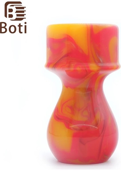 23MM Boti Fırça-Totem Saplı Kırmızı Sarı Renk Tıraş Fırçası Saplı Erkek Sakal Aleti Günlük Saç Bakım Ürünleri (Yurt Dışından)
