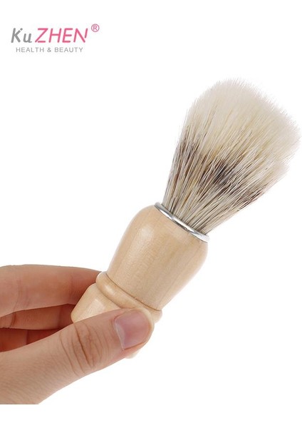 1 Adet Erkekler Tıraş Sakal Fırçası Emniyetli Jilet Fırçası Porsuk Saç Tıraş Ahşap Saplı Yüz Temizleme Cihazı Yüksek Kalite Pro Salon Aracı (Yurt Dışından)