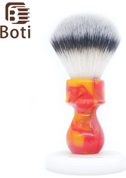 24MM Boti Fırça-3 Renk Sentetik Saç A Sınıfı Totem Sapı Kırmızı Sarı Renk Tüm Fırça Tıraş Fırçası Sapı Erkek Sakal Aracı (Yurt Dışından)