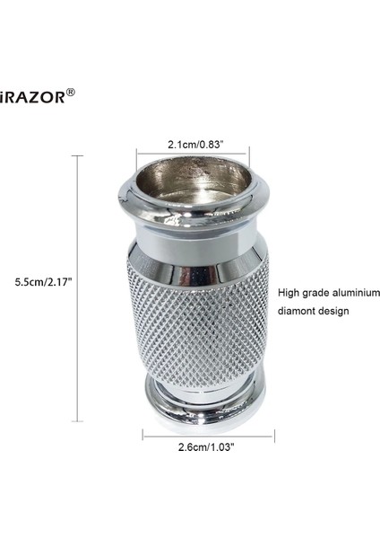 Sadece Kolu Yeni Tıraş Fırçası Sapı 21MM Tutucu Alüminyum Elmas Tasarım Porsuk Saç Sentetik Kıl Erkek Bakım Aracı Hediye (Yurt Dışından)