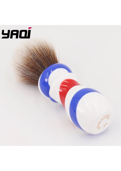 Yaqi 24MM Yeni Barber Pole Style Kahverengi Sentetik Düğümlü Erkek Tıraş Fırçası (Yurt Dışından)