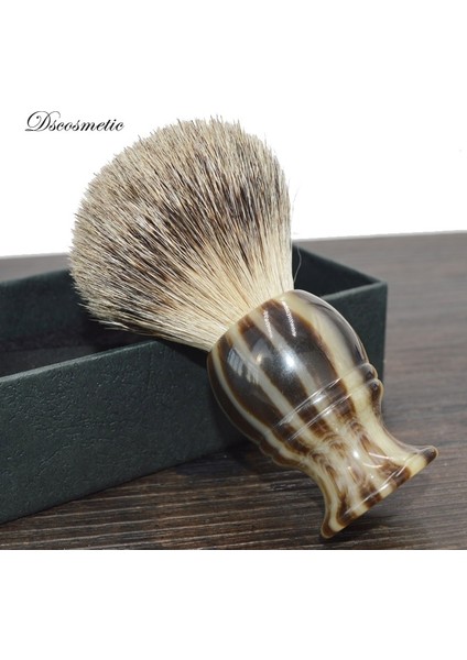 22MMKNOT Dscosmetic Süper Porsuk Saç Tıraş Fırçası Reçine Saplı ve Adam Tıraş Için Akrilik Tıraş Standı Tutucu (Yurt Dışından)