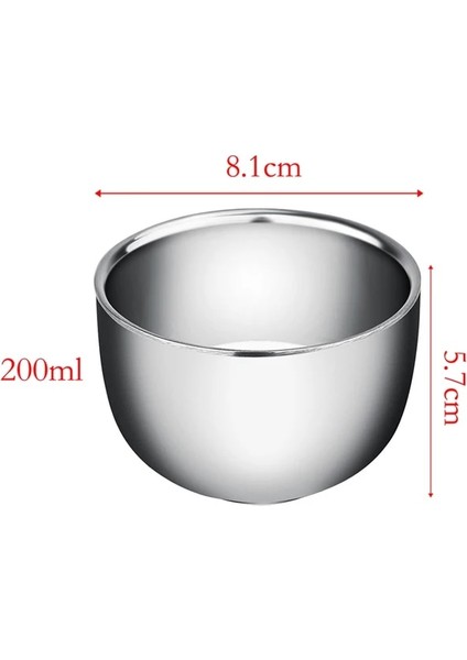 200 ml Erkekler Çift Katmanlı Paslanmaz Çelik Bardak Kalınlaşmak Dayanıklı Tıraş Sabunu Kase Isı Yalıtımı Pürüzsüz Tıraş Kupa Şarap Alkol Çay Bardağı (Yurt Dışından)