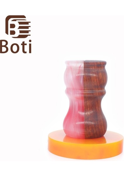 Pembe 24MM Boti Fırça-Pembe-Ahşap ve Kamkat Renkli-Ahşap Saplı Yüksek Kaliteli Reçine-Ahşap Saplı El Yapımı Sakal Şekillendirme Alet Seti Özel Boyut (Yurt Dışından)