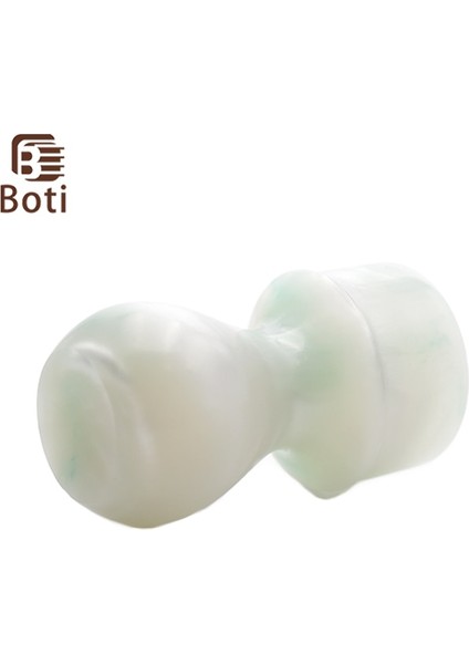 24MM Boti Fırça-Tıraş Fırçası Açık Yeşil Yeşim Reçine Kolu Erkek Sakal Bakım Araçları Seti Dökün Dikenli (Yurt Dışından)