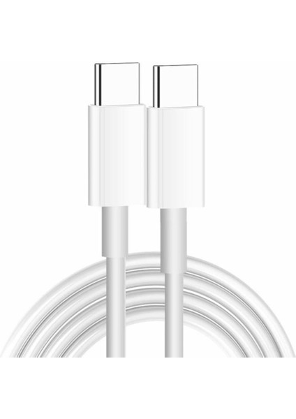 Apple İphone 15 - 15 Pro - 15 Pro Max - 15 Plus Yeni Nesil Type-C to Type-C 20W Hızlı Şarj Aleti Seti Kablo ve Adaptör İki Uç Type-C